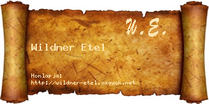 Wildner Etel névjegykártya